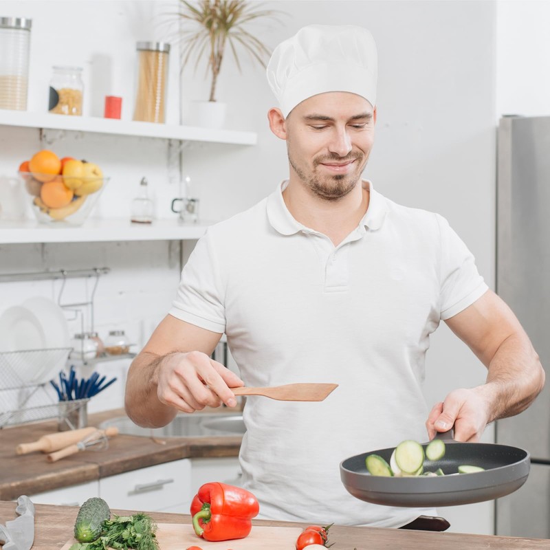TIESOME 2PCS Adjustable Elastic Chef Hat, Reusable and Washable Durable