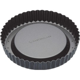 MasterClass KCMCHB84 Sponge Flan Tin with Loose Base and PFOA Non Stick, Heavy Duty Carbon Steel, 20 cm, Grey