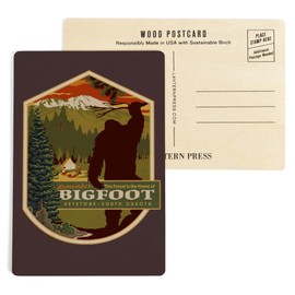 Keystone, South Dakota, Home of Bigfoot, WPA Style, (4x6 Birch Wood Postcards, 2-Pack Stationary, Rustic Home Wall Decor)