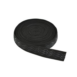 YANTAISIYU Black Elastic Band, 1 Inch x 6 Yard, Wavy-Shape Silicone Grip, Non-Slip, Wig Making Accessories