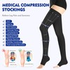 BURLWAY Open Toe Thigh High Medical Compression Stockings For Women