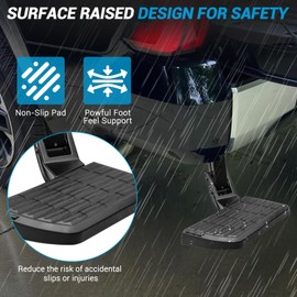 keriolee Retractable Bed Step Bumper Step for Toyota Tundra Bed Step 2022 2023 2024 2025 Tundra Truck Bed Step,Folding Rear Bumper Tailgate Step Replace# PTS30-34000