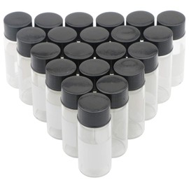 Kesell 10-Pack 10ml (0.338oz, 2.7dram) Clear Glass Vials with Lids - Borosilicate Glass, Small Bottles with Labels for Samples