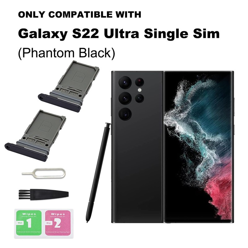 2 PCS for Galaxy S22 Ultra Single SIM Card Tray