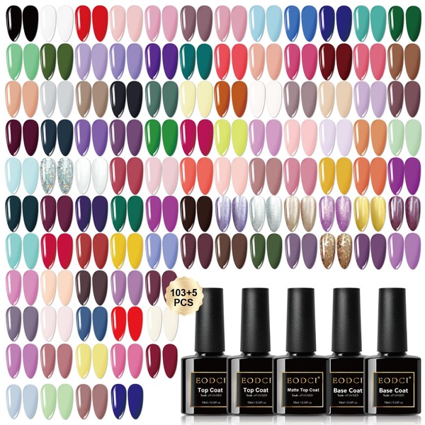 eodci 108 PCS Gel Nail Polish Set-103 Colors Gel Polish