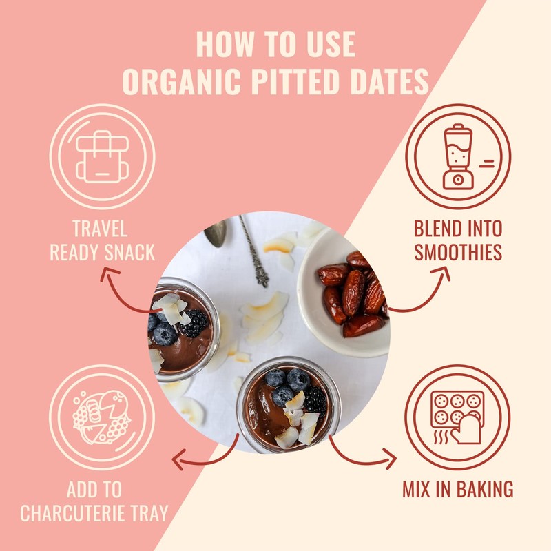 Sunny Fruit Organic Dried Pitted Deglet Nour Dates, 2.5 Pound