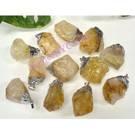 Wholesale Lot 12 Pcs Natural Golden Healer Crystal Pendant Healing Energy