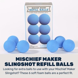 Mighty Fun! Mischief Maker® Toy Slingshot Foam Balls Refill Pack - Made from EVA Foam - Colorful Soft Foam Balls for Sling Shot Toys - Boys and Girls Indoor & Outdoor Fun Game for Kids Play (Blue)
