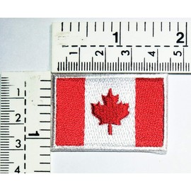 Canada National Flag Patches Size Mini 1.1X1.6 inches. Canada Country Flag Military Tactical Embroidered Patch Embroidery Iron On Sewing Logo Jacket Polo T- Shirt Hat Backpacks (01)