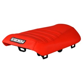 Enjoy Mfg Seat Cover - Compatible Fit for 2003-2009 Honda Ruckus NPS50 - Ribbed - #346 (All Bright RED with Bright RED Ribs)