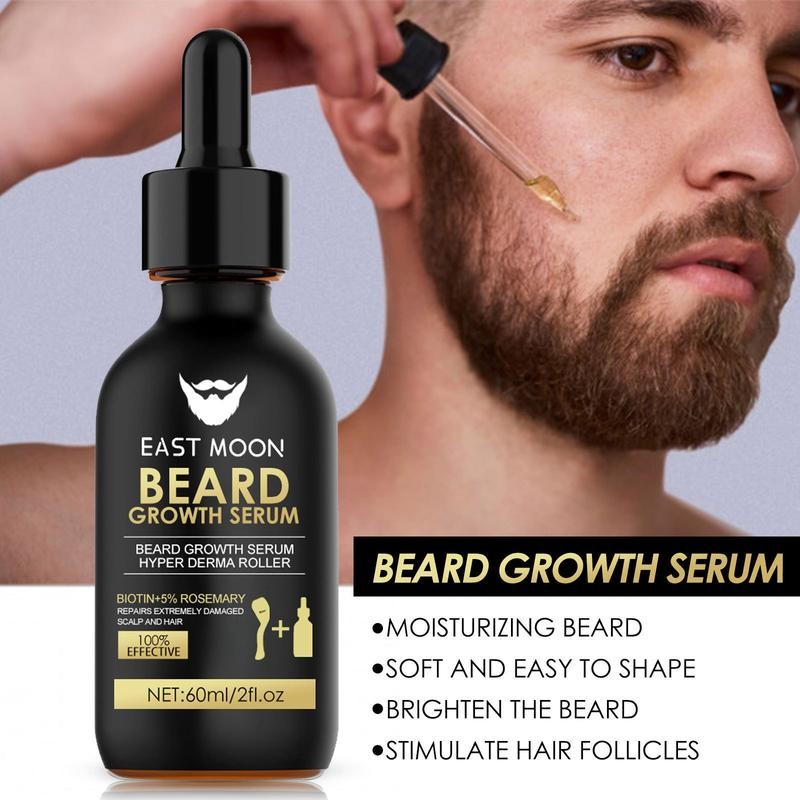 Beard Growth Serum&Beard Massage Derma Roller,Beard Care Nutritional Oil, Making