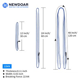 NewDoar Dyneema Climbing Sling 10 mm Loop Runner 22 KN 4840 lb Climbing Utility Rope Rock Climbing, Creating Anchor Systems, Abseiling Equipment, Perfect for Tree Work Blue/12 Inch (30 cm) 1 Piece