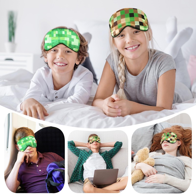 2 Pcs Sleep Mask for Kids Boys, Silk Eye Covers