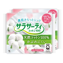 Sarasati 100% Cotton Natural Rose Scent Cloth Sheets, 112 Pieces x 2 Packs