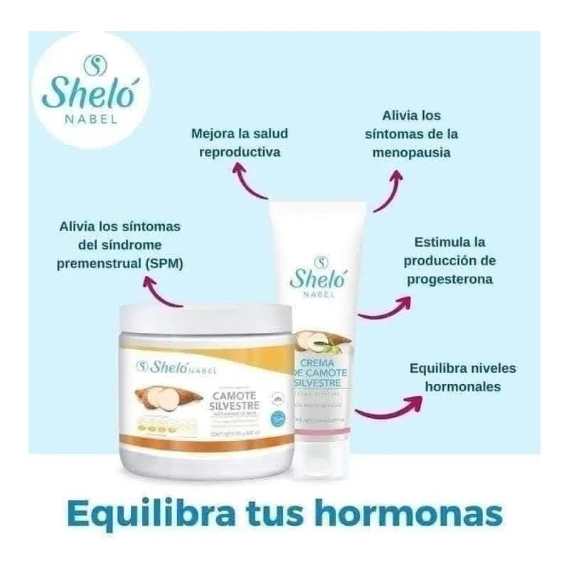 Polvo Y Crema Camote Silvestre Menopausia Equilibra Hormonas