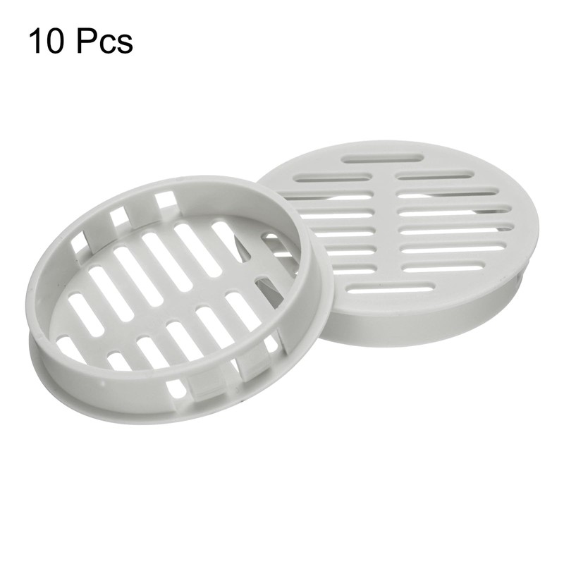 sourcing map 10Pcs 60mm/2.4in Air Vents Circular Soffit Vents, Light