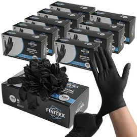 FINITEX 6mil 100% Nitrile Material, Strong Work Gloves - Multi-Purpose,Thick,Car Repair,Home Improvement:_100 - Black_XL