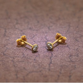 trendor Cubic Zirconia Gold Studs 3,5 mm 86304