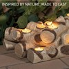 Plow & Hearth Faux Birch Wood Resin Logs Candle Holder