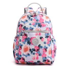 YANAIER Womens Fashion Backpack Purse Water resistant Nylon Travel Casual Daypack Cute Shoulder Bags School Bag for Girls Pink flower