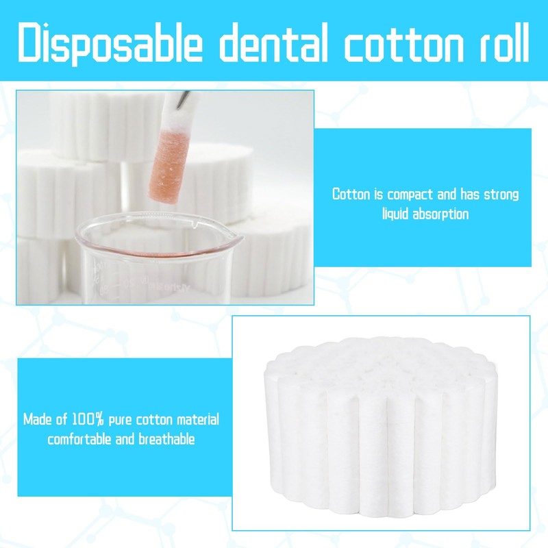 50PCS Cotton Wool Roll,Dental Cotton Rolls for Teeth Natural Cotton,Versatile