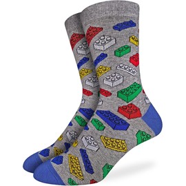 Good Luck Sock Men's Building Blocks Socks, Adult, Shoe Size 7-12