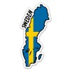 Squiddy Sweden Map with Flag - Vinyl Sticker for Car, Laptop, Notebook - 5"