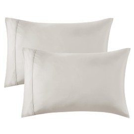 Bedsure Queen Pillow Cases Set of 2 - Linen Polyester Microfiber Pillowcase 2 Pack, Super Soft and Cozy Pillow Case Covers with Envelop Closure, 20x30 Inches