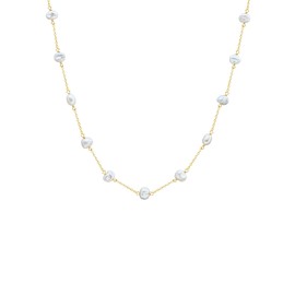 Valero Pearls Women's Necklace 925 Sterling Silver with Freshwater Cultured Pearls Approx. 4.0 - 5.0 mm, Silver, freshwater-cultured pearls