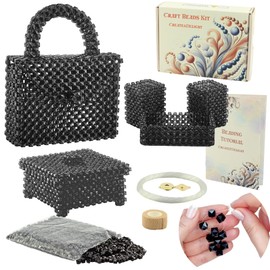 Arts and Crafts for Adults: Craft Supplies for Weaving Beaded Cute Things. DIY Kits for Adults - Hobbies for Women, Teen Gifts. Bead Kit Art Supplies. Step-by-Step Video Tutorial. Black