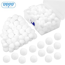 UOOU 100 Pcs White Pom Poms 1inch/2.5cm, Solid Color Craft Pom Poms Bulk with Storage Box, Small Pom Poms Set for Crafts, Arts and Craft Pom Pom Balls for DIY Art Creative Crafts Decorations