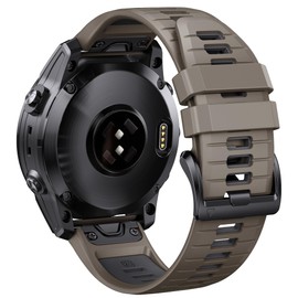 ANCOOL Fenix 6S Watch Band/Fenix 7S Watch Band/Fenix 5S Watch Band 20MM Silicone Watch Band for Fenix 5S Plus/Fenix 6S Pro/Instinct 2S(Brown-Dark Gray)