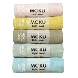 Moku Face Towels, 5-Piece Set, 33×100cm, Made in Japan, Ideal for Celebrations, Gifts, and Return Gifts (Pastel)