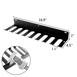 Tebery 9 Hook Home Gym Storage Rack Wall Mount, Fitness Equipment Organizer, Metal Gym Accessory Hanger for Exercise Bands, Jump Ropes, Barbells, Lifting Belts