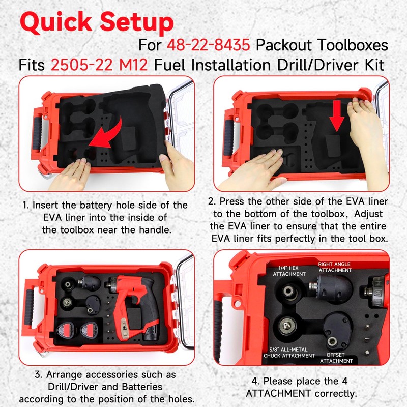 Terixe EVA Liner for Milwaukee 48-22-8435 Packout Tool Box -