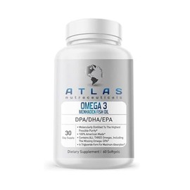 Atlantic Caught Menhaden Fish OilLab TestedOmega 32400mg, Burpless, Made in The USA, DPADHAEP                                                         