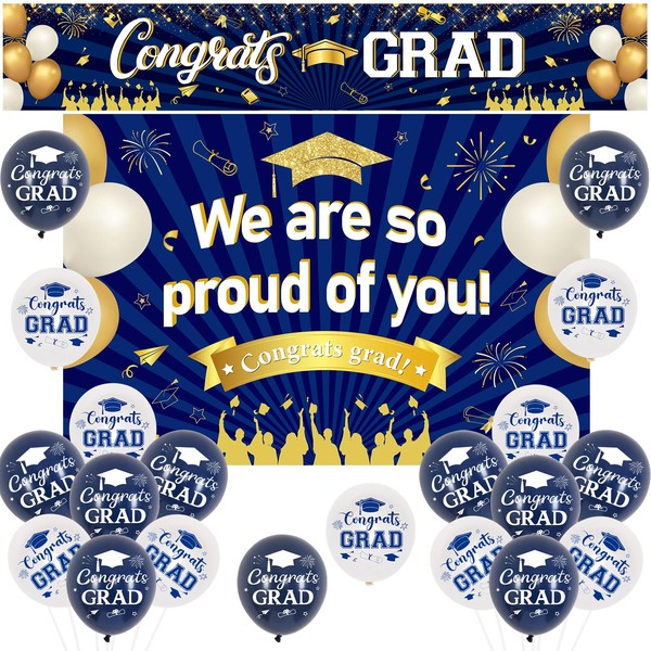 Sursurprise 2024 Graduation Decorations Navy Blue, We Are So Proud