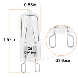 YEGRUEB G9 Heat Lamp Bulbs for Reptile,Day White, Mini Halogen Bulb 50W, Infrared Reptile Heat Lamp for Bearded Dragon Gecko Turtle Lizard, Pack of 2