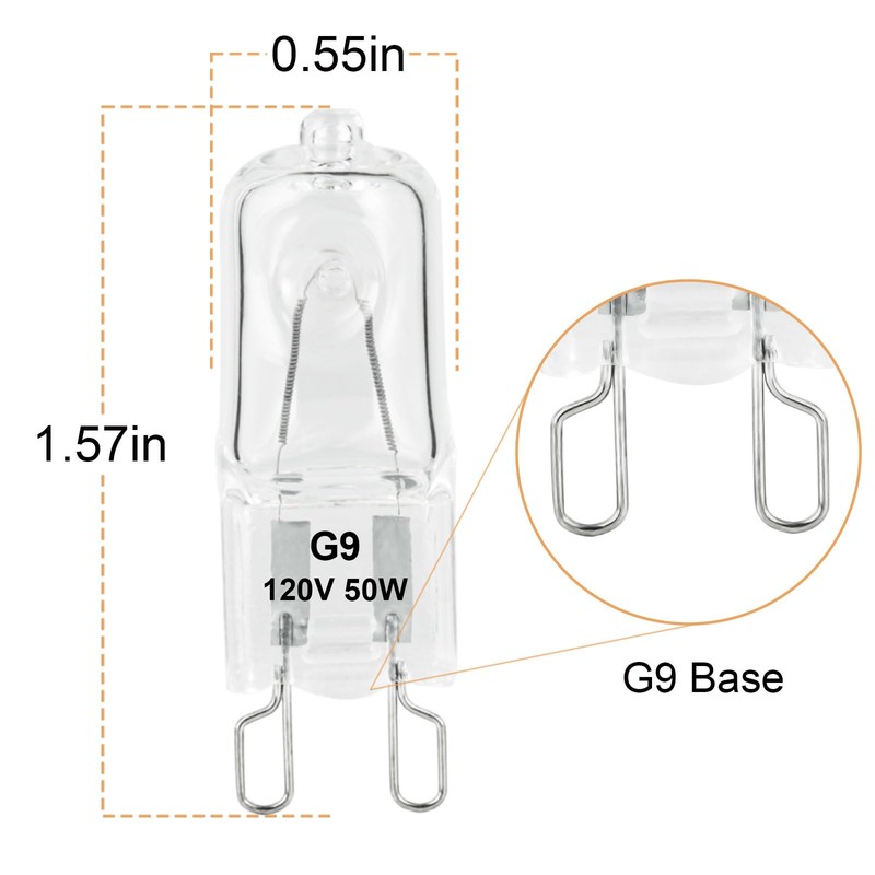 YEGRUEB G9 Heat Lamp Bulbs for Reptile,Day White, Mini Halogen