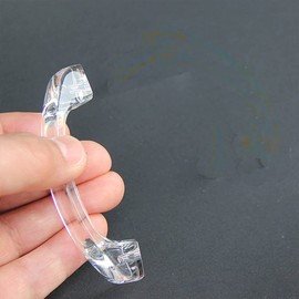 TopHomer 1Pcs Transparent Arch 82x24mm Drawer Pull Handles Antique Cupboard Pulls Furniture Door Pull Handles for Home Decorating Curved, Acrylic