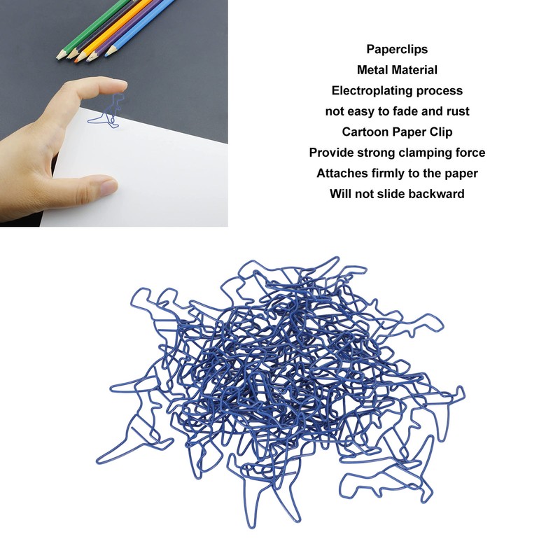 50pcs Paper Clips Strong Clamping Power Electroplating Process Colorfast Paperclips