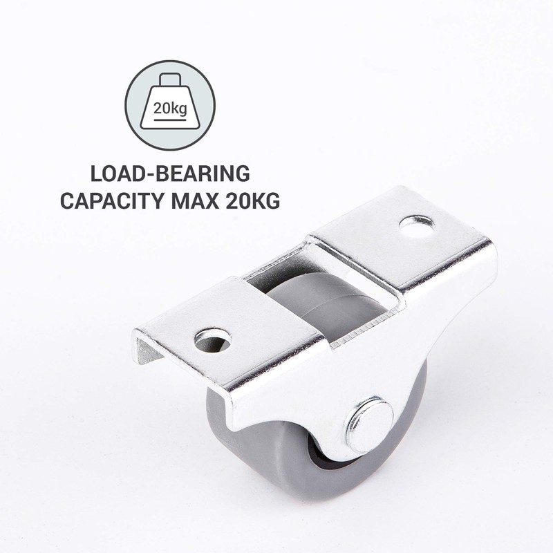 (Pack of 4) 25 mm Small Wheel Castors Rubber Casters