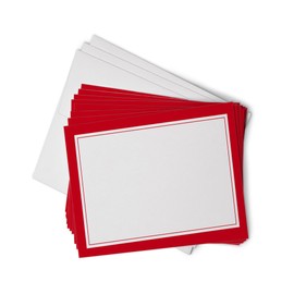 Hill Valley Greetings Blank Border Flat Note Cards with Envelopes - 40 Classic Flat Cards with Envelopes - Blank Simple Paneled Non Folding Cards For Business Professional & Formal Events (Red)