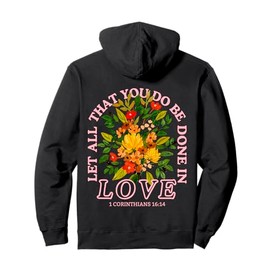 (ON BACK) Christian Aesthetic Faith & Love Preppy Christian Pullover Hoodie