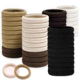 200PCS Guoxi High Elastic Soft Hair Ties Seamless Ponytail Holders for Thick Hair - No Damage Women's & Girl's 5 Colors Scrunchies
