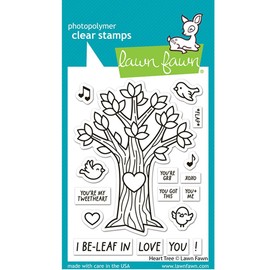 Lawn Fawn LF3671 Heart Tree 3X4 Clear Stamp Set