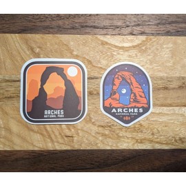 A Set of Two (2) Arches National Park Sticker Decal 3"