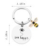 PLwelth Bee Keychain Bee Inspirational Keyring for Women Men Bee