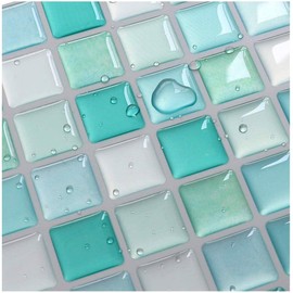 Yoilline Tile Stickers, Green for Rent, Wall Stickers, Heat Resistant, Waterproof, Tile, 3D Stickers, Easy Installation, Mosaic Tile Stickers, Kitchen, Washroom, Toilet, Scandinavia, DIY Stickers,