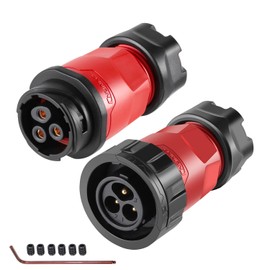 CNLINKO YM-20 3 PIN Screw Lock IP68 Waterproof Circular Connector PBT Plastic Shell Quick Plug Aviation Connector M20 Male and Female Plug(3-Pin)